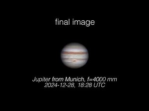 "Lucky Imaging" of Jupiter through a telescope 🔭