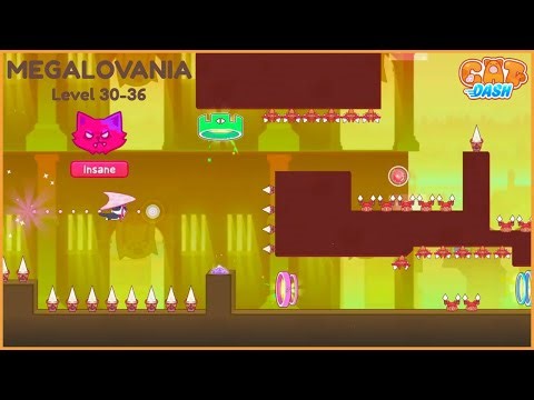 Megalovania | Cat Dash Insane Level | Geometry Dash Style Music Runner Gameplay