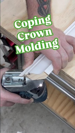 Coping crown molding with a coping foot #carpentry #diy #homeimprovement