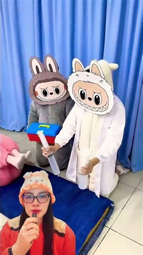 Labubu Pink doesn't want to be injected ⁉️ @youandmeSHOW #trending #shorts #reels