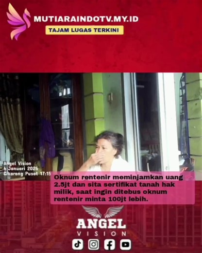 oknum rentenir meminjam kan uang kepada salah satu warga di Cikarang baru untuk keperluan suami nya yang sedang sakit dengan nominal 2.5jt dan sertifikat tanah hak milik disita pada tahun 2016, hingga suami meninggal dunia pada saat akan ditebus oknum rentenir tersebut inisial S***A meminta tebusan seharga setengah dari harga rumah, perihal ini memantik percikan emosi dari kalangan tokoh masyarakat dan Tokoh Agama, orang susah ditambah lebih susah. Jeratan Ancaman Pidana Pasal 273 Dalam KUHP bar