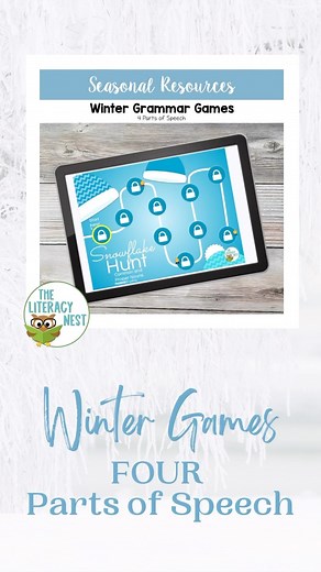 You can use these fun winter-themed games to practice grammar with your children and students! ❄️ Your students will practice identifying four parts of speech in these winter-themed grammar games. Each of the four grammar games contains varied parts of speech practice to be played online. 🚨 There are four different games for the following parts of speech: Common versus proper nouns Action verbs Adjectives Adverbs 💻These are virtual games to be played in Google Slides. They are suitable for vir
