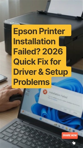 Epson Printer Installation Failed? 2026 Quick Fix for Driver & Setup Problems #epsonprinter