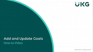 Add and Update Goals - Pro  Manager - How to Video Gallery: Pro Manager
