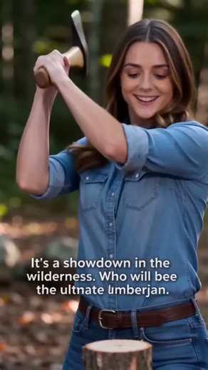 The Moment of the Beauty's Wood-Chopping Craft Competition