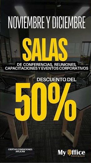 50% de descuento en salas de reuniones, conferencias y capacitaciones