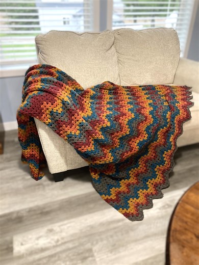Crochet Pattern, Easy Granny Ripple Blanket Pattern, Beginner Crochet Afghan, Granny Stitch Zigzag, Colorful Boho Chevron, 7 Sizes - Etsy