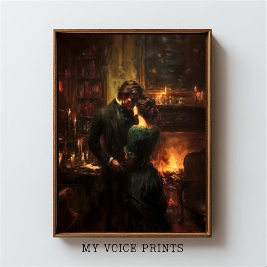 Vintage Library Scene Printable Wall Art, Moody Dark Academia Lovers Painting, (digital Download) - Etsy