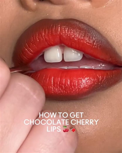 M·A·C Cosmetics Malaysia Market on Instagram: "Just a quick lil’ makeup tutorial for irresistibly sweet Chocolate Cherry lips 🍒🍫... (You’re welcome 💋) #MACTrend #MACLipCombo #GIFTMAC #MACHoliday"