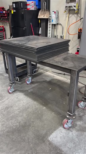 Our small welding tables are so handy to have in the shop. #weldingtable #cart #weldingcart #partscart #shopcart #tratfabcart #welding #fabrication #manufacturing #fabricator #lasercutting #industrialdesign