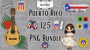 125 Puerto Rico PNG Clipart Bundle - Car Town Plates, Flags, Coquí, Garita, Boricua - Sublimation, Cricut, Silhouette - Etsy