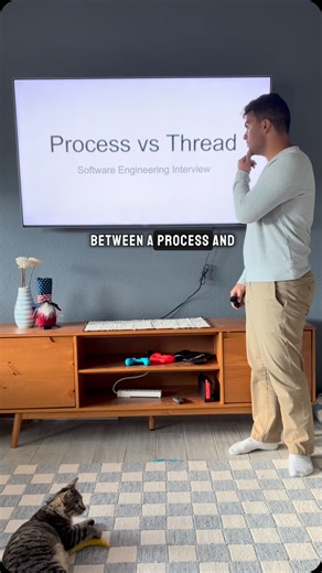 Arjay McCandless | Software Engineering Interview: Process vs Thread This is an extremely common question in interviews. #coding #programming #csmajors | Instagram