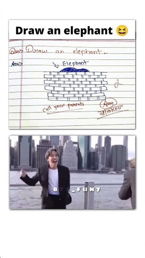 Draw an elephant 😆 #funny #btsfunnytime #meme #bts #btscomedy #comedy #comedyshow #bts #comedyseries