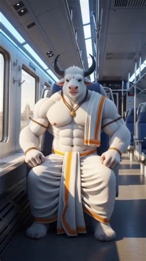 Bull vs Robotic Train 🤖🚆 |#shorts #cow