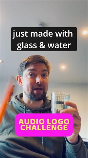 Audio Logo made only with glass & water