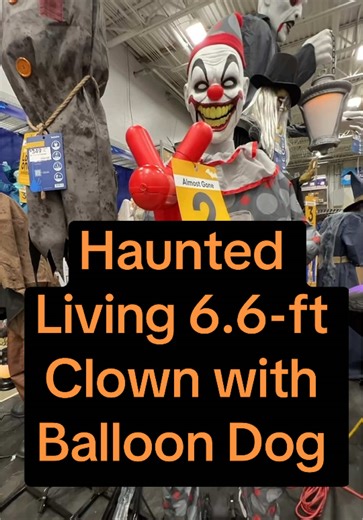 Creepy Clown Animatronic with Balloon Dog for Halloween