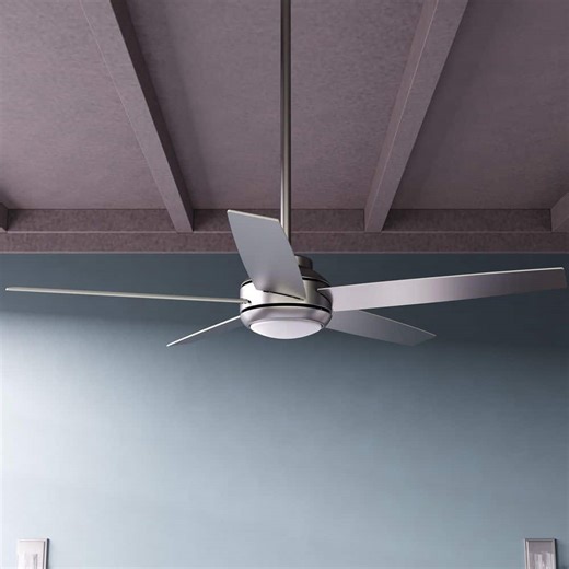 Check The Home Depot's Q&A Before Buying: Hunter Zayden 52 in. Integrated LED Indoor Matte Silver Ceiling Fan with Light Kit and Remote Included