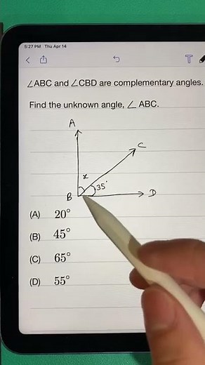 Complementary angles #math #algebra #angles #learn ￼