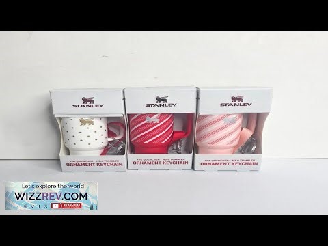 Stanley Tumbler Candy Cane Strawberry Polka Dot Ornament Keychain Set of 3