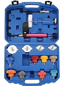 Acymner 14PCS Radiator Pressure Leakage Tester Tool Kit | Universal Coolant System Pressure Tester Kit with Aluminum Hand Pump and Adapters for Trucks, Cars, Motorcycle