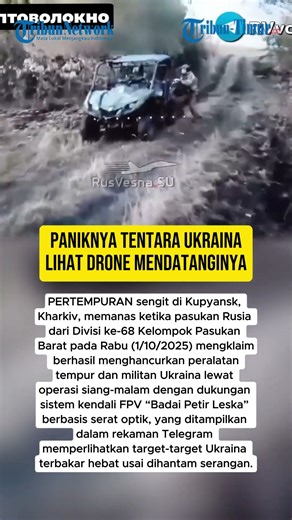 PANIKNYA TENTARA UKRAINA LIHAT DRONE MENDATANGINYA