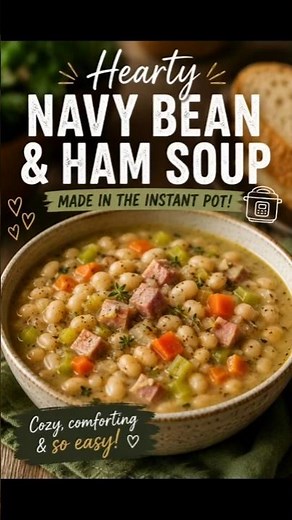Instant Pot Navy Bean & Ham Soup | Easy Comfort Food Recipe