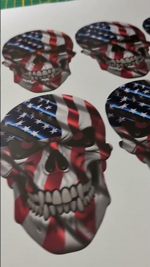 American Flag Skull Decal | Patriotic USA Vinyl Sticker