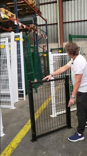 The gates for folding fence enclosures that we manufacture at Teminsa #locksmith #hardware