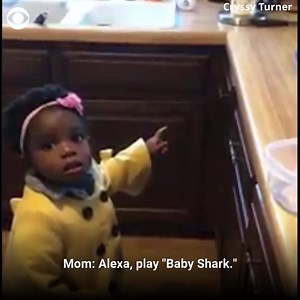 3.6M views · 67K reactions | BABY SHARK: This 2-year-old girl is determined to get Alexa to play her favorite song and her face when it finally starts is priceless. https://cbsn.ws/2O1blN9 | CBS News | Facebook