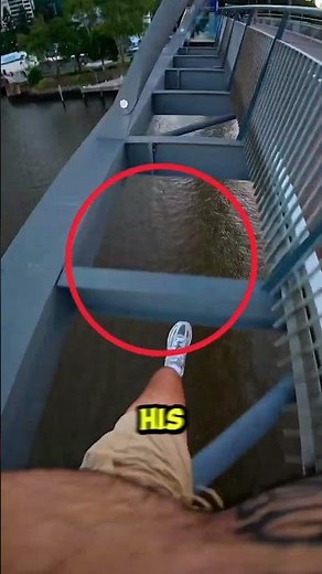 Parkour on the Edge of a Bridge.