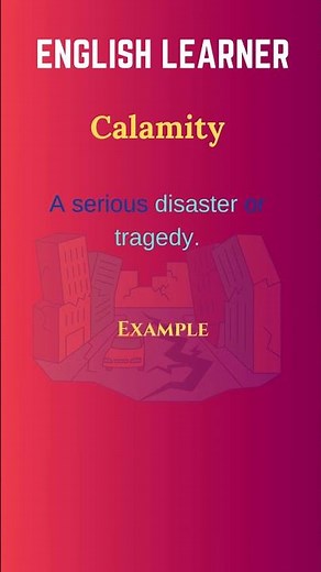 English Word - Calamity - Meaning With An Example #englishwords #english #calamity