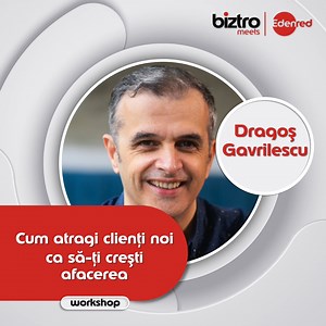 📢 Reminder: Nu uita să te înscrii la worksop-ul gratuit "Cum atragi clienți noi ca să-ți crești afacerea" Dragos Gavrilescu, expertul #BIZTROClub, te învață cele mai recente strategii pentru a atrage clienți noi. 👉 Rezervă-ți locul acum. Mai sunt doar doua săptămâni și locurile sunt limitate la 20. https://www.edenred.ro/biztroclub/cum-atragi-clienti-noi-ca-sa-ti-cresti-afacerea " | Edenred Romania