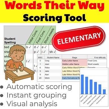 Words Their Way Spelling Inventory | Automatic Scoring & Grouping (Elementary)