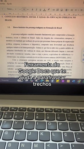 Ferramenta Google Docs para Parafrasear Textos