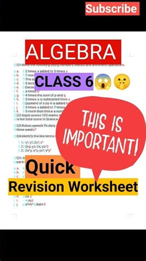 |DAV class 6 maths ch algebra| class 6 Maths chapter algebra 📚💯🔥