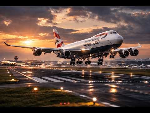Dangerous Moment! British Airways Cargo 747 Nearly Skids Off Short Runway