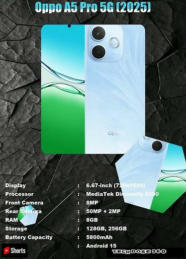 Oppo A5 Pro 5G (2025) SmartPhone Features|Shorts