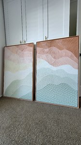 • SUNSET SUMMIT • 2 x 75cm x 120cm textured art with deep edge Tasmanian Oak frames #texturesbyjess #textureart #texturedart #texturedpainting # | Textures by Jess