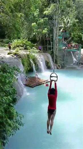 Swinging Into The Most Beautiful Waterfall 🌊✨ #Shorts