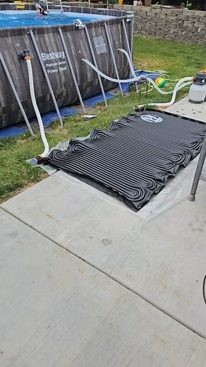 update on our pool😅 #bestwaypool #abovegroundpool #solarpanel #costcofinds #fyp