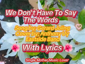 350K views · 9.1K reactions | We Don't Have To Say The Words   Song Cover by; Anthony Uy Eastside Band   With Lyrics    | Single Mother Music Lover | Facebook