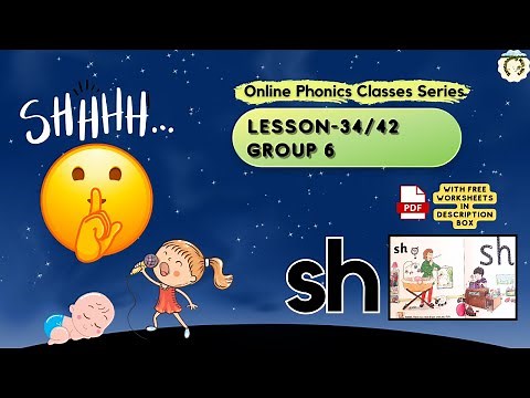 Phonics Lesson 34/ Digraph Sh with Free worksheets, blending and segmenting/Jolly Phonics