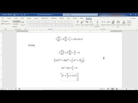 Resistor - Inductor - Capacitor (R-L-C) Series Circuit Part 1: Homogeneous Solution