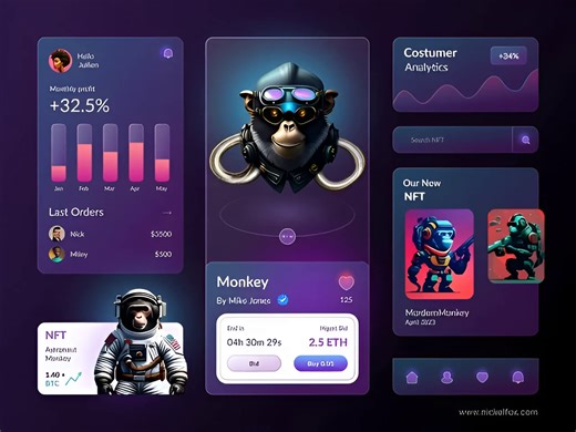 Futuristic NFT Dashboard UI