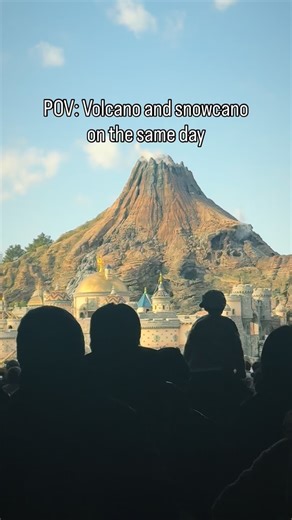 Volcano and snowcano on the same day! It literally snow suddenly! 😍#pistacado旅日记 #disneyseatokyo #snow | Ah Tee