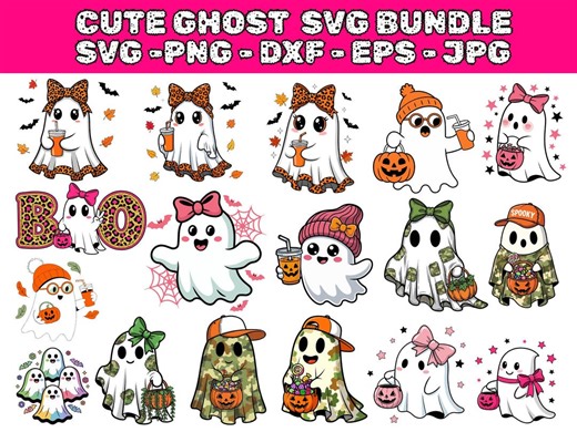 Cute Ghost Svg | Kawaii Halloween Ghost Clipart | Boo Svg | Spooky Cute Ghost PNG | Ghost Svg for Cricut & Sublimation | Cute Halloween SVG - Etsy