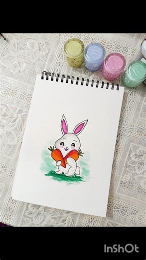 Beautiful rabbit painting by me #viral #art