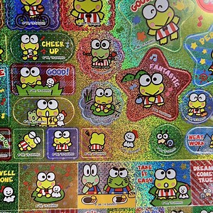 Sanrio Keroppi Hologram Sticker Sheet Size: 21.6W... | Depop