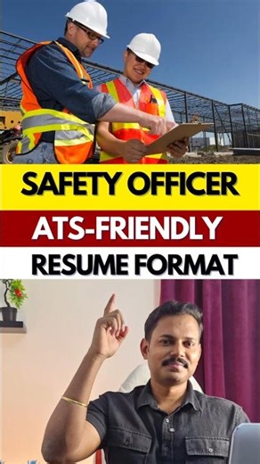 Safety Officer Resume Format #atsfriendlyresume #atsmalayalam #atscv #safetyofficerjobs #resume #cv