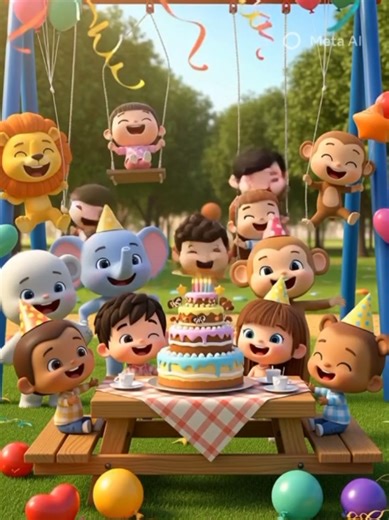Happy Birthday Song 🎇🎂 #songforkids #nurseryrhymes #babysong #happybirthdaysong